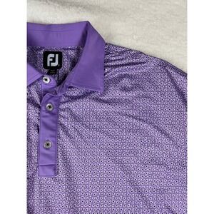 FJ FootJoy Golf Polo Shirt Purple Paisley Print Short Sleeve Mens XL